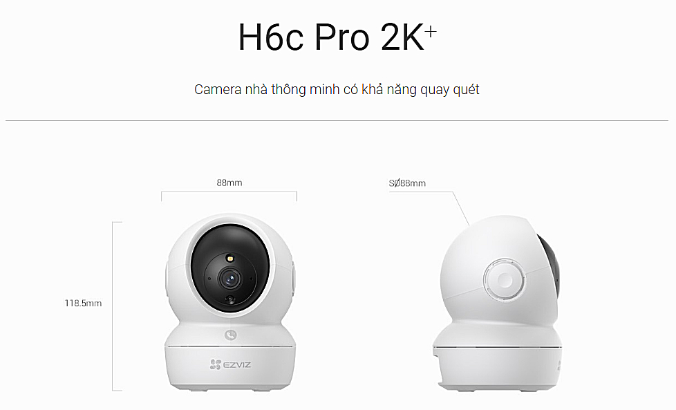 Camera Ezviz H6C Pro tích hợp chạm để gọi điện thông minh dễ dàng thao tác sử dụng